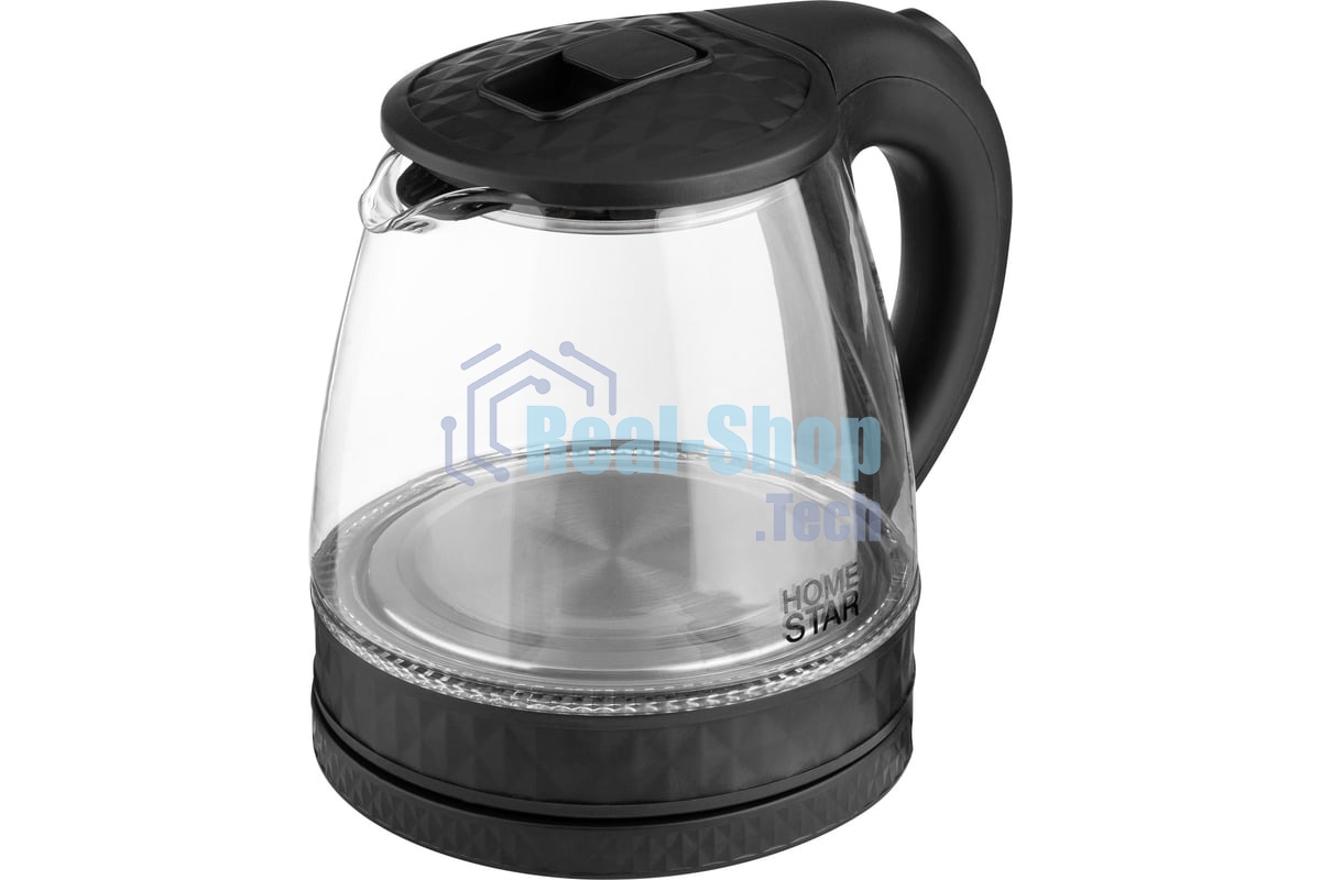 Чайник электрический Homestar HS-1053 1.2л. стекло, пластик, черный