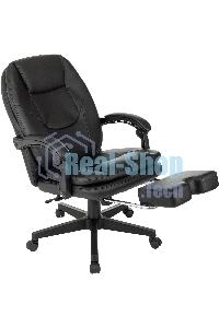 Кресло руководителя Бюрократ CH-868N-F черный, эко.кожа, крестов. пластик, подст. для ног