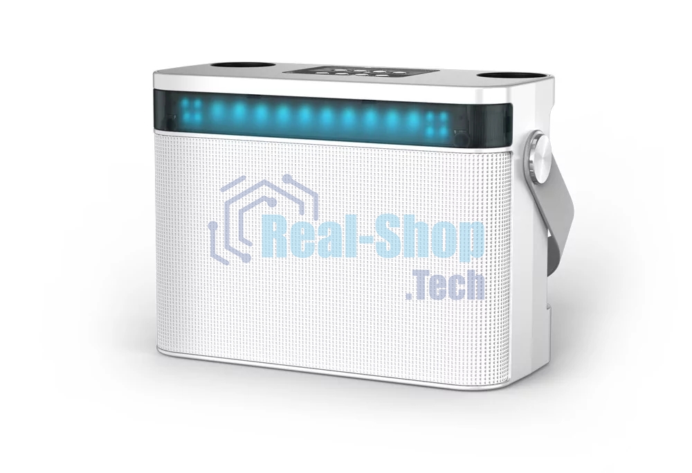 Переносная караоке система TRS2403 iconBIT K902W Колонка 10Вт, 2 микрофона Bluetooth, световые эффекты, аккумулятор в колонке 3000mAh и микрофонах, 22.3*9.6*15.7CM, белый