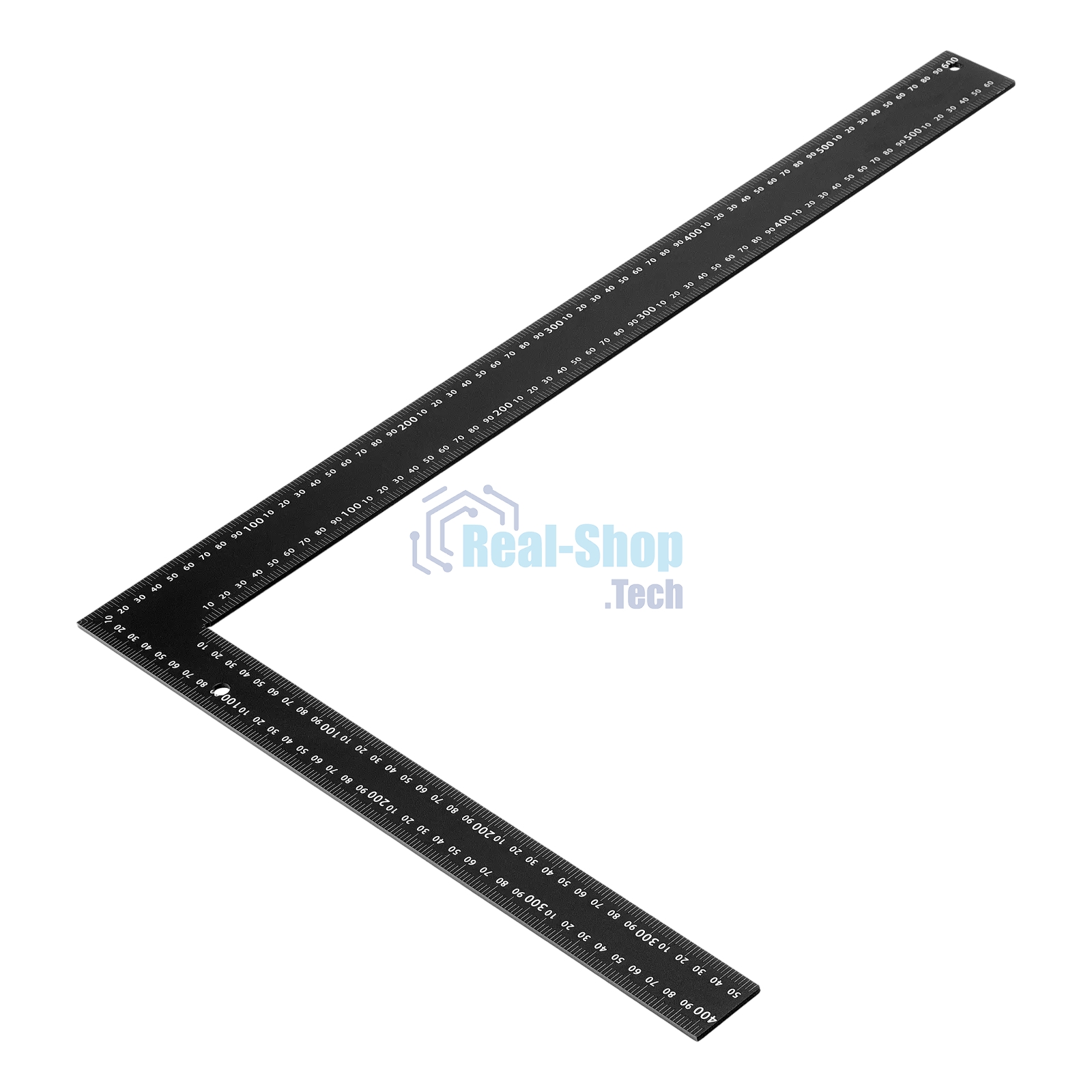 Угольник Denzel 400 х 600 мм, алюминиевый, лазерная гравировка