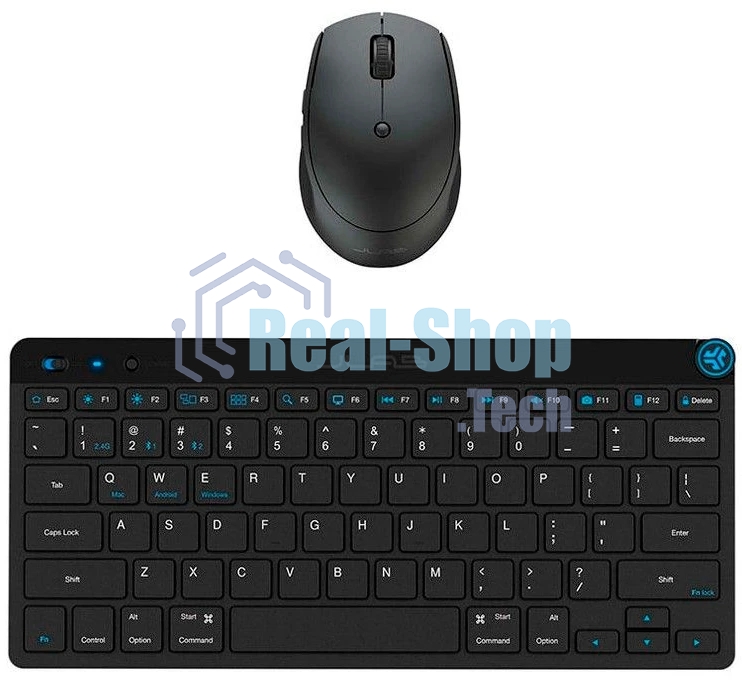 Комплект клавиатура+мышь JLab GO беспроводной, USB, 1600 DPI, чёрный
