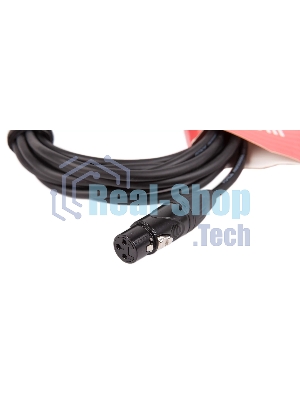 Кабель микрофонный FORCE FMC-06/4.5XLR (M) - XLR (F), высококачественный балансный, малошумящий с проводниками из безкислородной меди OFC, диаметр 6 мм, черные профессиональные металлические разъемы, длина 4,5 м, цвет черный
