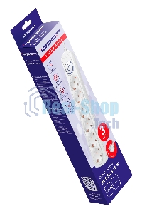 Сетевой фильтр Ippon BK-6-EU-3-16-W 3 м (6 розеток) белый (коробка)