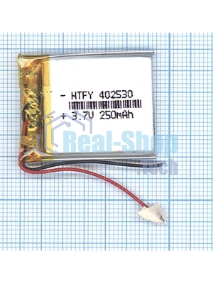 Аккумулятор Li-Pol (батарея) 4x25x30мм 2pin 3.7V/250mAh