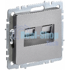 Розетка компьютерная двойная IEK BRITE РК10-2-БрС RJ45 кат.5E сталь