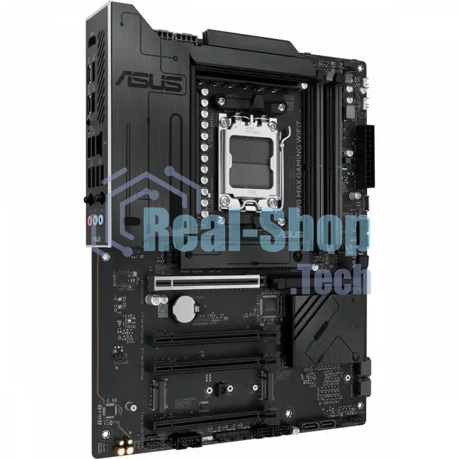 Материнская плата ASUS X870 MAX GAMING WIFI7, AM5, AMD X870, 4xDDR5, 4xSATA, 3xM.2, 1xPCIe 5.0 x16, 2xPCIe 4.0 x16, 1xPCIe x1, 1xHDMI, 2xUSB-C 40Gbps (USB4), 1xUSB-A 10Gbps, 3xUSB-A 5Gbps, 4xUSB-A 2.0, 1x2.5Gb LAN, Wi-Fi 7, Bluetooth 5.4, 3x3.5 мм, 7.1, ATX