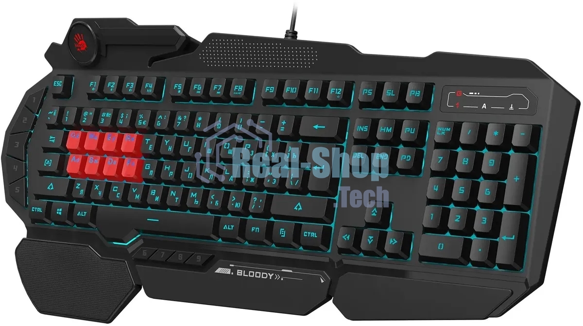 Клавиатура A4Tech Bloody B318 черный USB Multimedia Gamer LED (подставка для запястий)