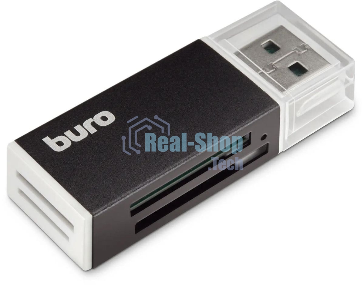 Кард-ридер Buro BU-CR-3104/черный/MMC/MS/MS Duo/MS Pro/RS-MMC/SD/SDHC/TF/mini-SD/USB 2.0/пластик
