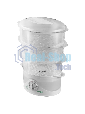 Пароварка электрическая Endever Vita-177, белый, мощность 1000 Вт, объем 9 л, таймер 60 минут, двойная защита, 4 шт./уп.