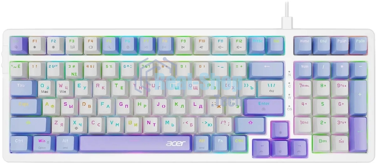 Клавиатура проводная Acer OKW304 (ZL.KBDCC.01V), USB, белый