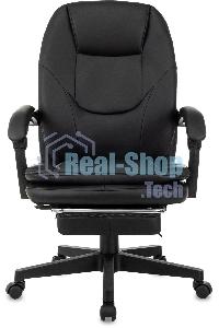 Кресло руководителя Бюрократ CH-868N-F черный, эко.кожа, крестов. пластик, подст. для ног