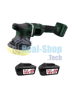 Профессиональная бесщеточная полировальная машина аккумуляторная KLPRO KLPS18B-80 (18В, Li-ion-2шт, 8.0А·ч, 125мм, М14, 2000-4800 об/мин З/У,сумка)