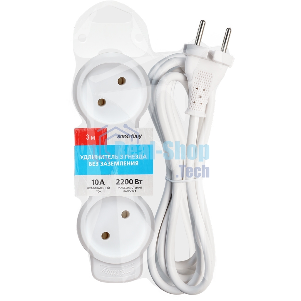 Удлинитель бытовой Smartbuy (SBE-10-3-03m-N) 3 гн х 3,0 м белый