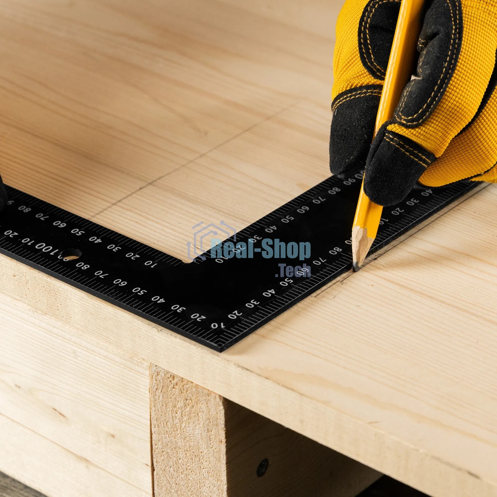 Угольник Denzel 400 х 600 мм, алюминиевый, лазерная гравировка