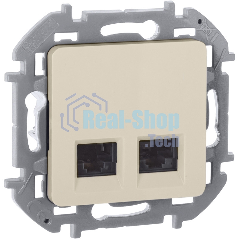 Розетка компьютерная двойная RJ45 категория 6 UTP слоновая кость INSPIRIA