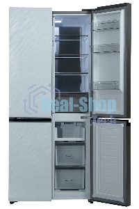 Холодильник Бирюса CD 496 TWG текстурированное белое стекло трехкамерный 334/162л морозилка снизу, NoFrost, Side by Side