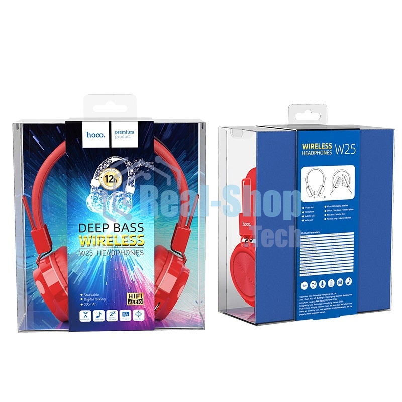 Гарнитура беспроводная полноразмерная HOCO W25, красный