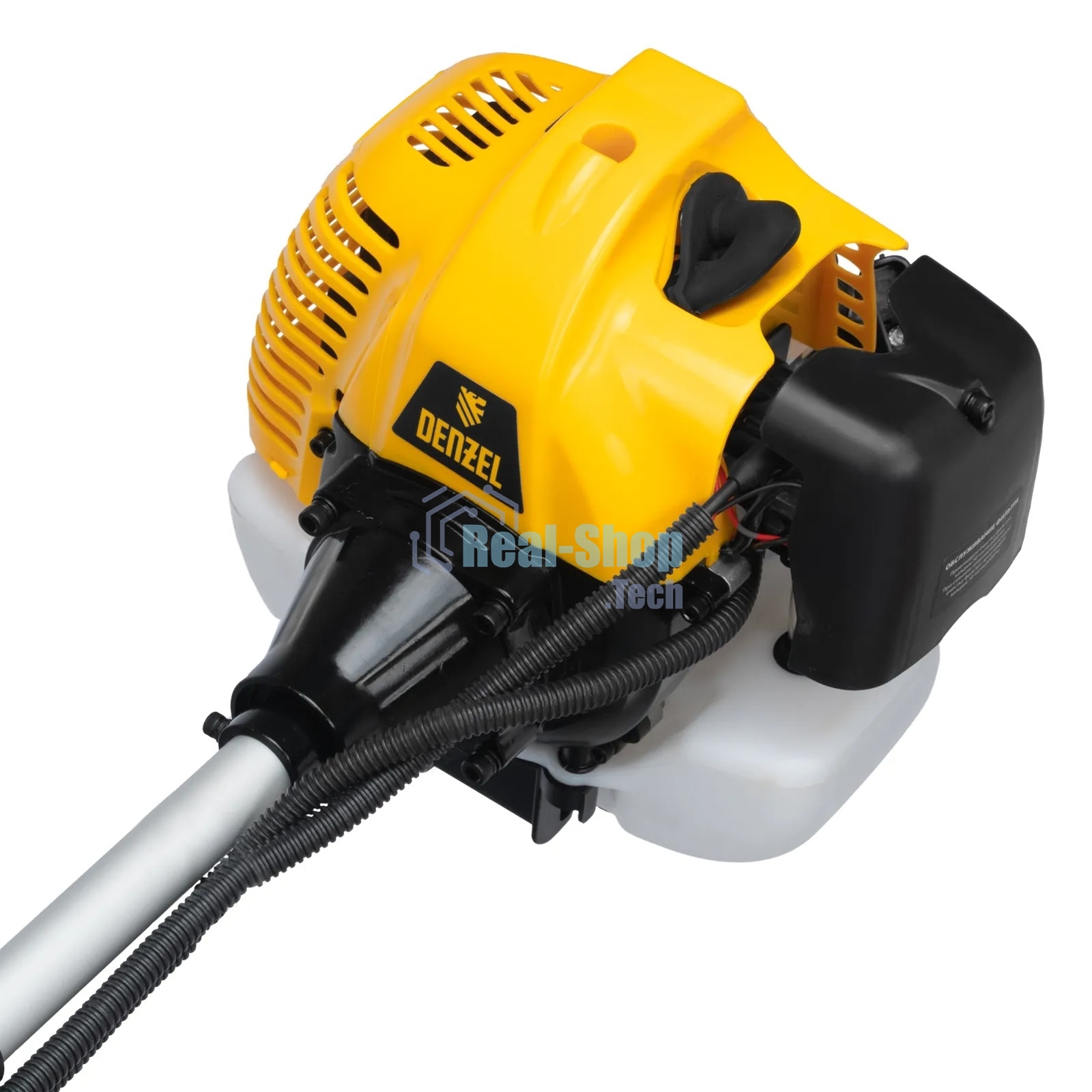 Триммер бензиновый Denzel DT-43E, 43 см3, неразъемная штанга, электростартер, состоит из 2 частей