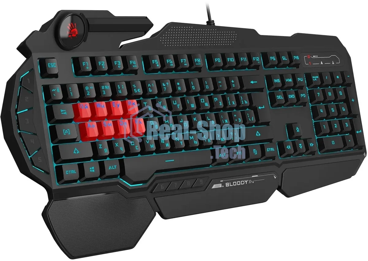 Клавиатура A4Tech Bloody B318 черный USB Multimedia Gamer LED (подставка для запястий)