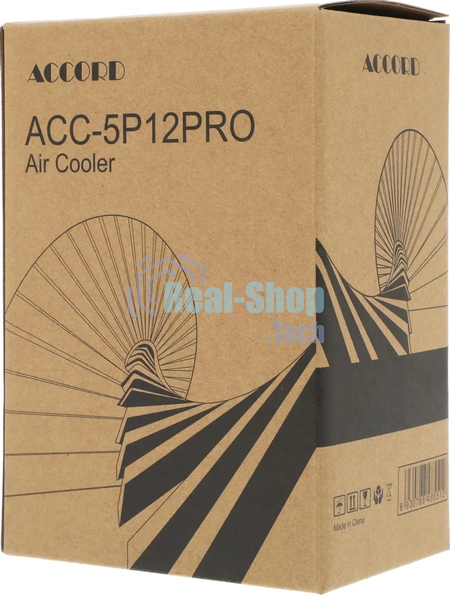 Устройство охлаждения(кулер) Accord ACC-5P12PRO ARGb Soc-AM5/AM4/1200/1700/1851 серебристый/черный 4-pin 31dB Al+Cu 220W 525gr brown box