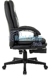 Кресло руководителя Бюрократ CH-868N-F черный, эко.кожа, крестов. пластик, подст. для ног