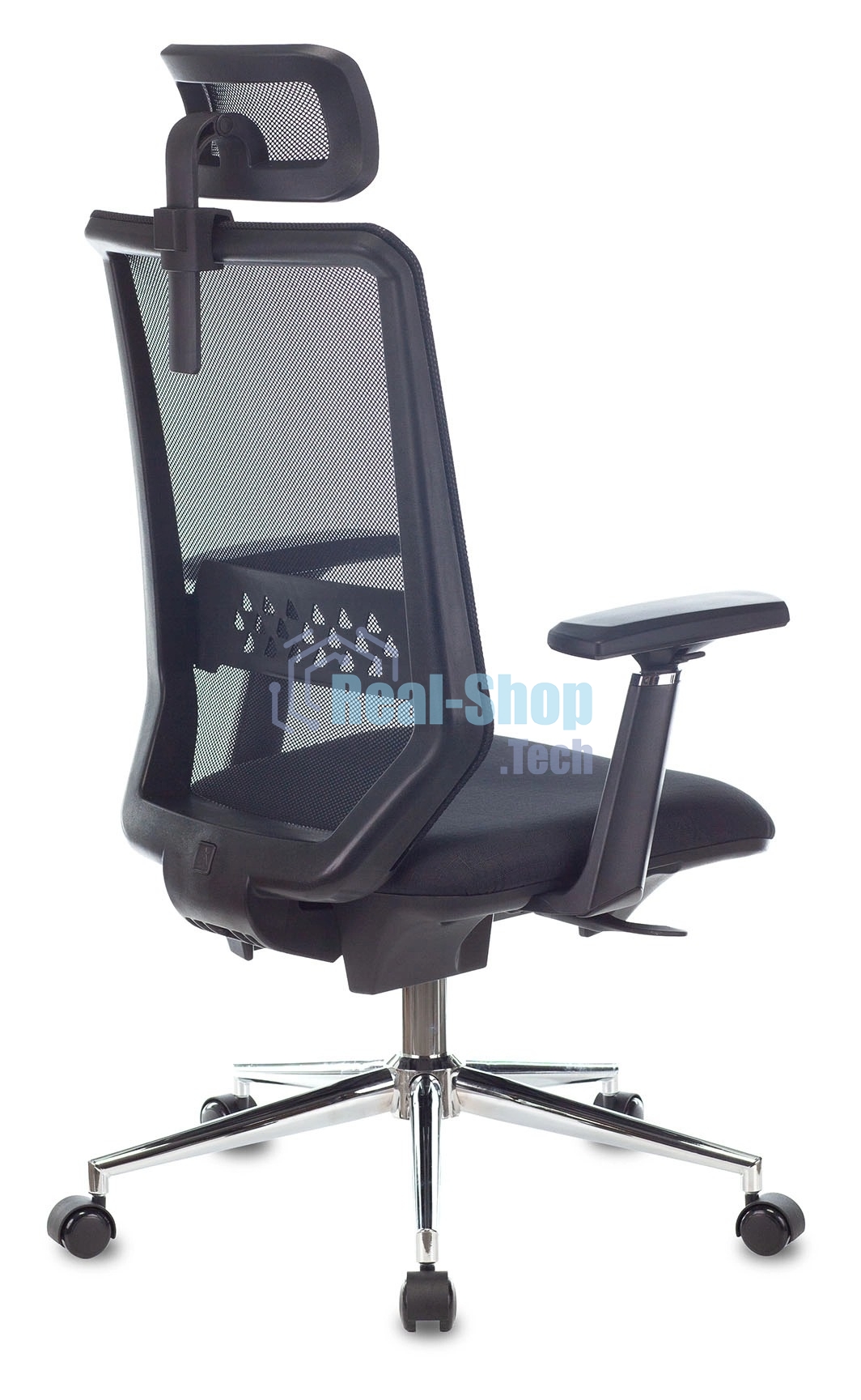 Кресло руководителя Бюрократ MC-612N-H черный TW-01 38-418 сетка/ткань с подголов. крестовина металл хром