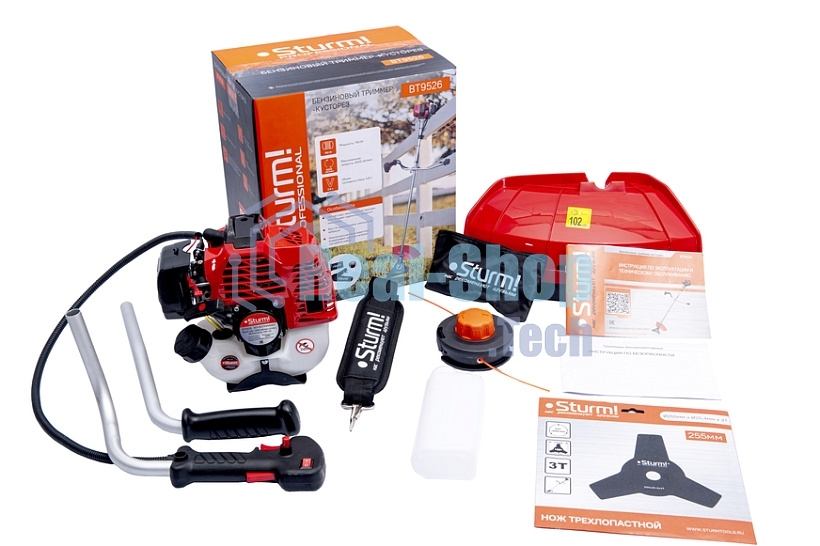 Триммер бензиновый Sturm! BT9526 850Вт 1.16л.с. неразбор.штан. реж.эл.:леска/нож упак.:1шт.