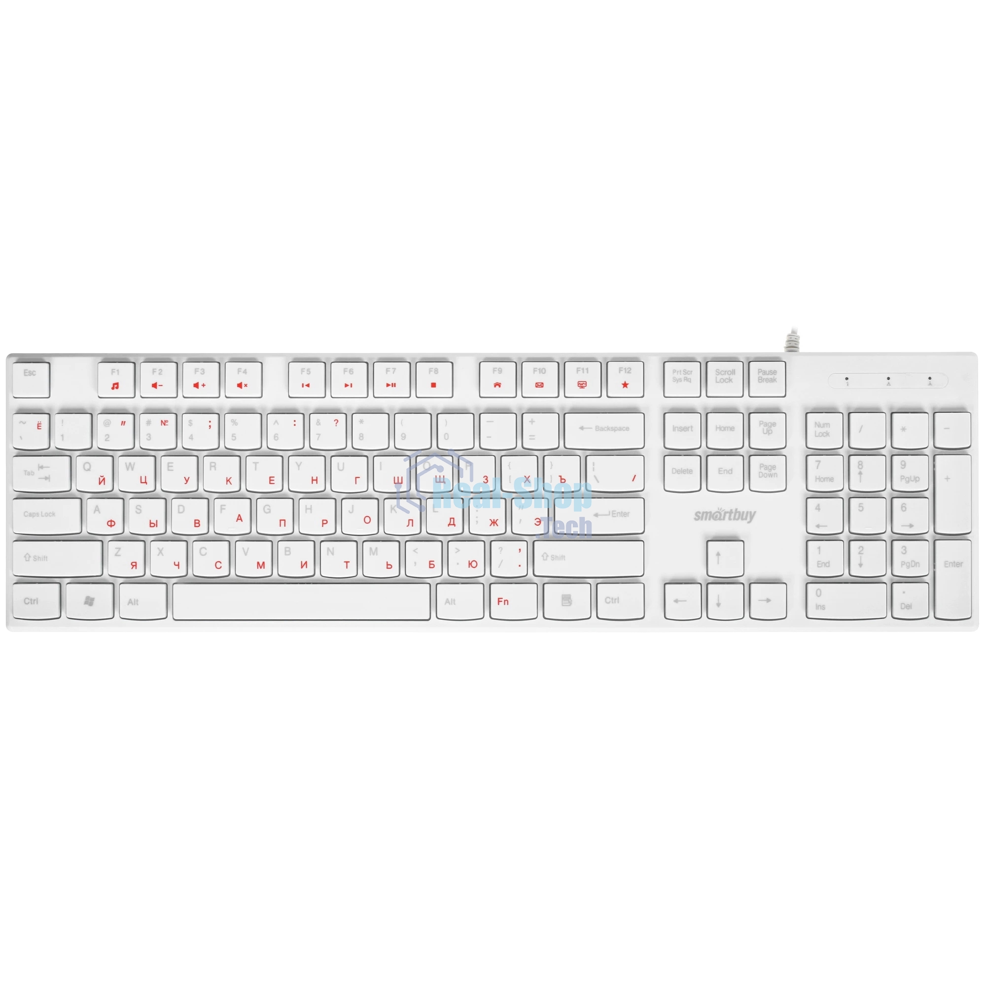 Клавиатура проводная мультимедийная Smartbuy ONE 238 USB белая (SBK-238U-W)/20