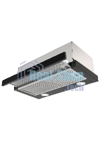 Встраиваемая вытяжка Kuppersberg SLIMHIT 60 BG, телескопическая, 60 см, High-Tech, макс. Производительность 750 м3/ч, 2 скорости, механическое управление, светодиодное освещение, уровень шума 51 дБ, черный