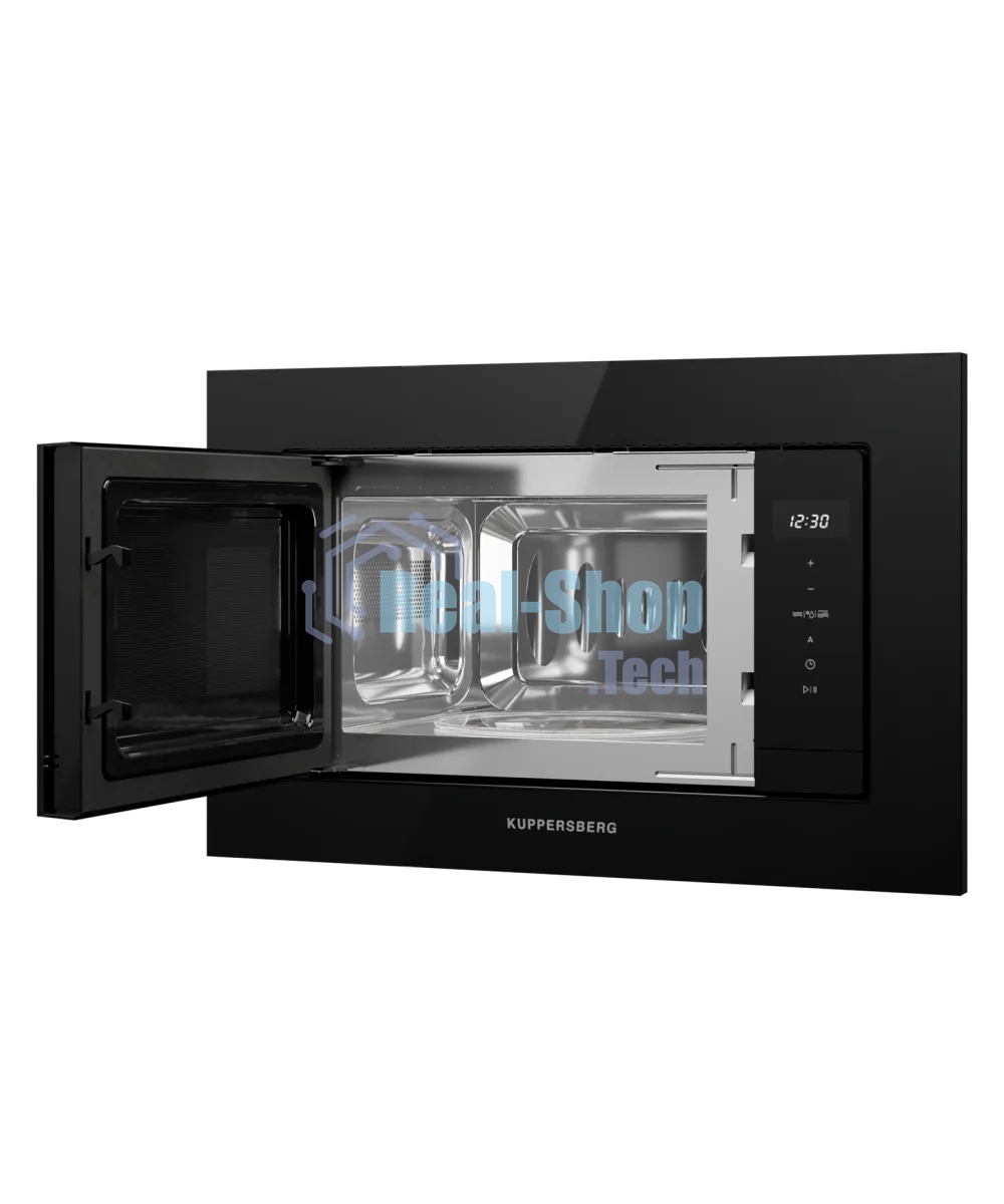 Встраиваемая микроволновая печь Kuppersberg HMW 622 B, ВхШхГ 390х595х315, объем 20 л, мощность 800 Вт, 5 уровней мощности, гриль, 6 автоматических программ, размораживание, сенсорное управление, черный
