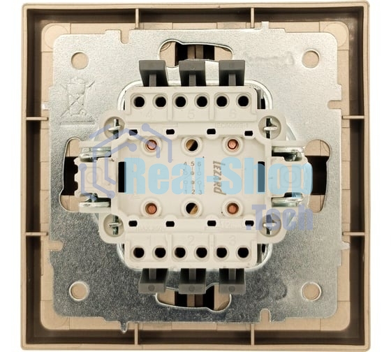 Выключатель проходной 2-кл. СП ZIMA IP20 10А безвинт. зажим зол. LEZARD 704-3688-106QC