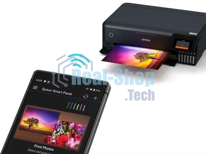 МФУ струйное Epson L8180 (C11CJ21403/C11CJ21402) A3 Duplex Net WiFi USB RJ-45 черный