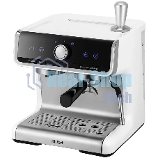 Кофеварка рожковая Kitfort КТ-7170 серебристый/белый, исп. кофе - молотый, 2,8 л, 2900 Вт, 20 бар