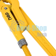 Трубный рычажный ключ №3 с изогнутыми губками Deli DL105267 560мм, раскрытие губок 0-67мм, сталь Cr-V