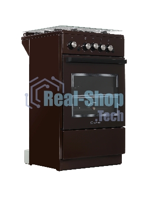 Плита газовая De Luxe 5040.32Г (КР) ЧР 014 коричневый, конфорок 4 шт, духовка 46 л, 50 см x 85 см x 50 см