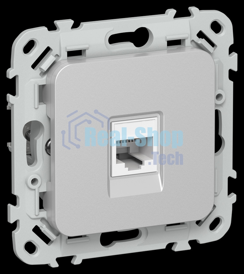 Розетка компьютерная RJ45 категория 5Е UTP РК5е-1-0-ФлА алюминий FLITE