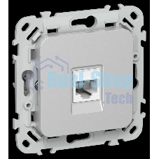 Розетка компьютерная RJ45 категория 5Е UTP РК5е-1-0-ФлА алюминий FLITE