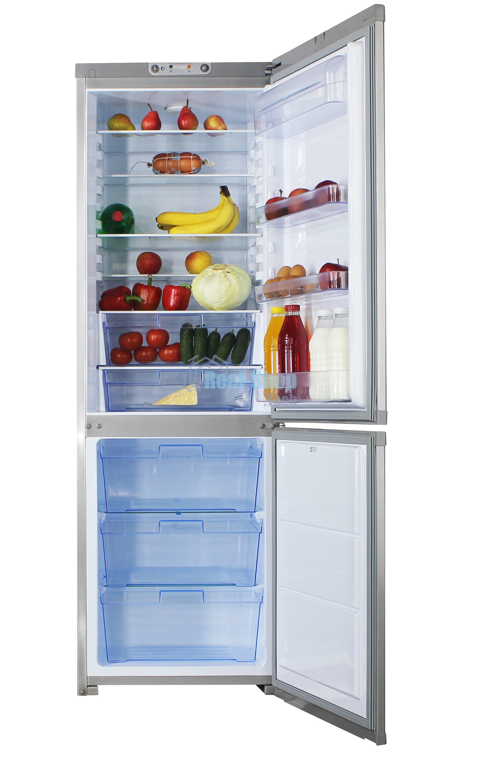 Холодильник ОРСК 174 MI металлик двухкамерный 220/120л морозилка снизу