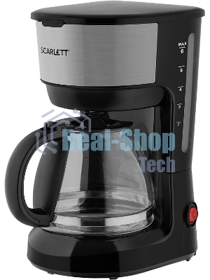 Кофеварка капельная Scarlett SC-CM33012 черный, исп. кофе - молотый, 0.6 л, 600 Вт.