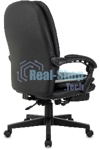 Кресло руководителя Бюрократ CH-868N-F черный, эко.кожа, крестов. пластик, подст. для ног