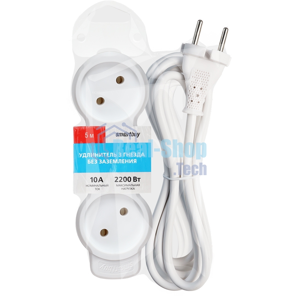 Удлинитель бытовой Smartbuy (SBE-10-3-05m-N) 3 гн х 5,0 м белый