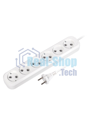 Удлинитель Smartbuy, 6 гнезд 10 метров 10А/2,2 кВт без заземления ПВС 2х1,0 (SBE-10-6-10-N)