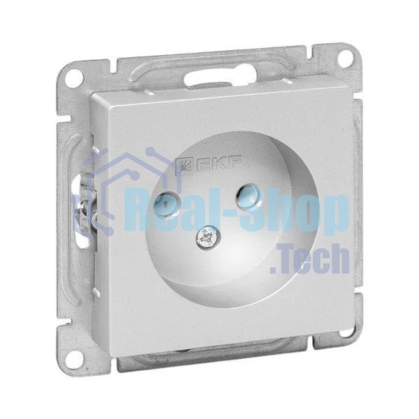 Розетка EKF UP1-SOA-100 СП Эпика 16А без заземл. без шторок механизм алюм.