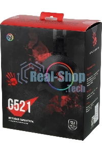 Гарнитура проводная с микрофоном A4 Bloody G521 черный 2.3м мониторные USB оголовье черный