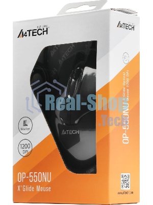 Мышь проводная A4Tech OP-550NU черный, 1000 dpi, USB, кнопки - 3