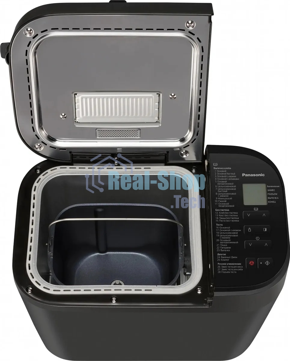 Хлебопечка Panasonic SD-R2530KTS черный, 550 Вт, программ - 28 шт, вес выпечки - 1.1 кг