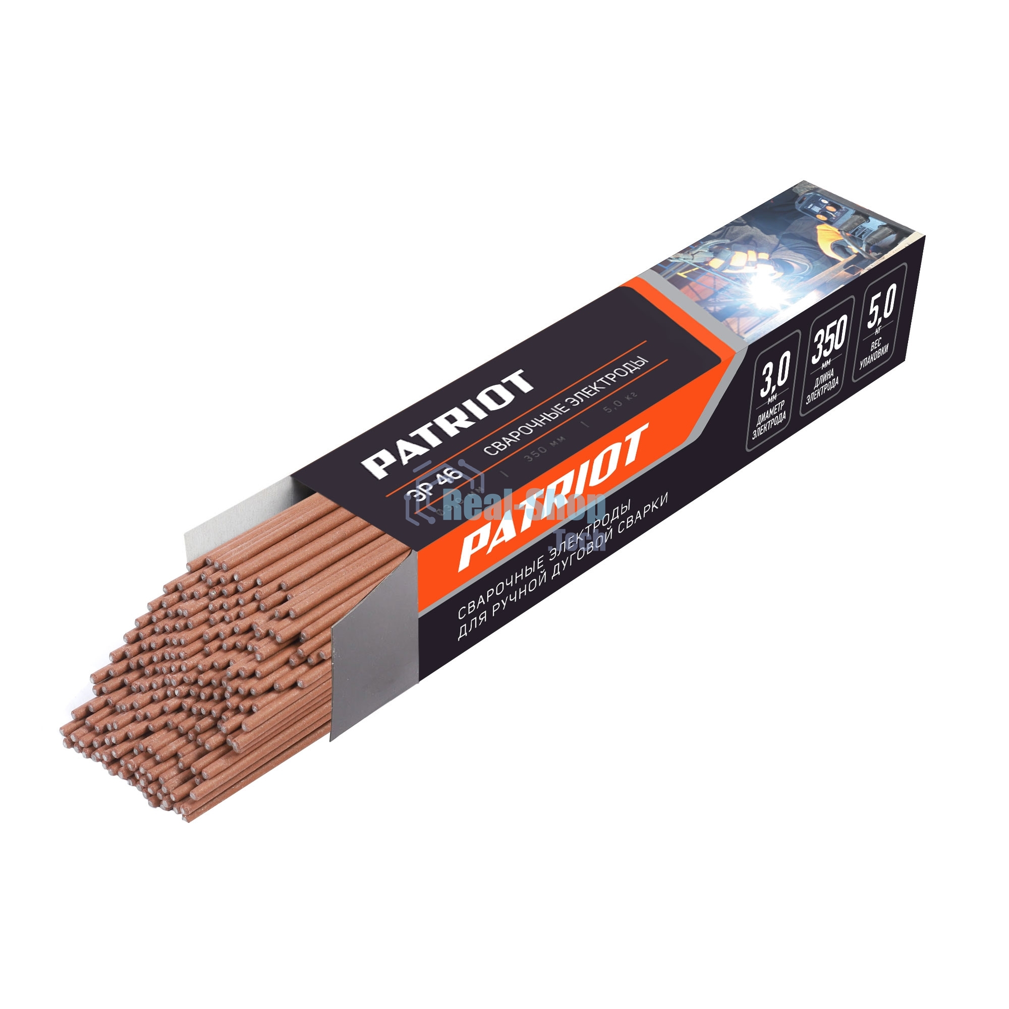 Электроды сварочные PATRIOT, марка ЭР 46, диам. 3,0 мм, длина 350 мм, уп. 5к г