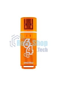 Флешка USB Smartbuy Glossy series Orange (SB64GbGS-Or), 64Gb, USB 2.0, R/W 25/15, оранжевый
