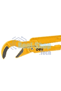 Трубный рычажный ключ №3 с изогнутыми губками Deli DL105267 560мм, раскрытие губок 0-67мм, сталь Cr-V