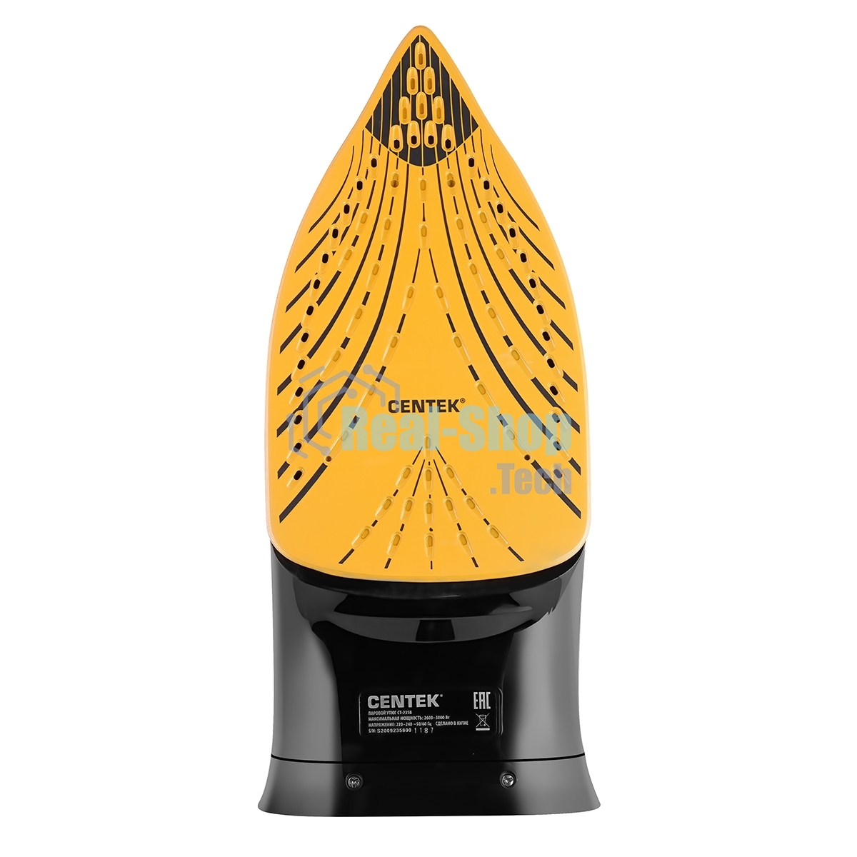Утюг Centek CT-2358 желтый/черный, 3000 Вт, 50 г/мин, 190 г/мин, 380 мл